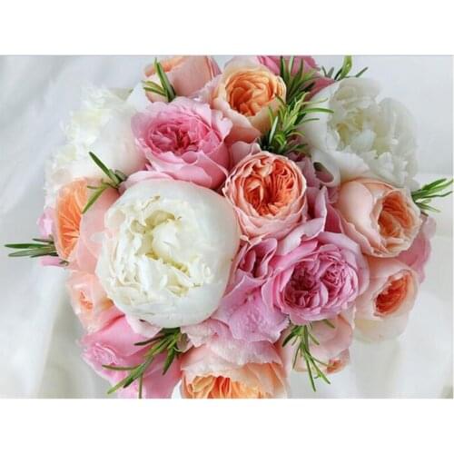 Diamond embroidery sale peony Home Decor 5d diamond painting flower cross stitch full square mosaic paintings by numberZP-2441