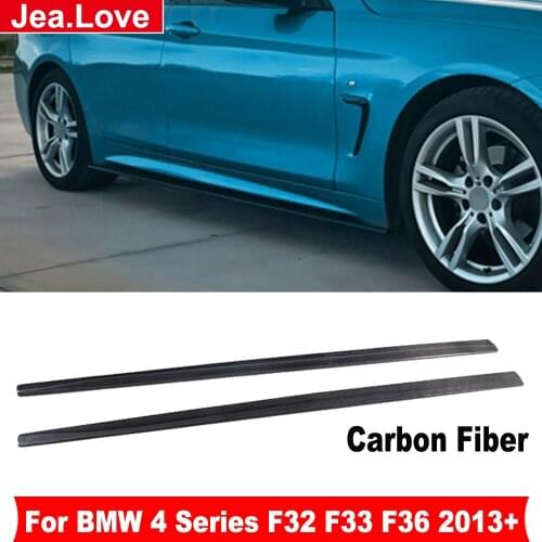 M Style Real Carbon Fiber Car Side Skirts Protector Car Styling Part For BMW 4 Series F32 F33 F36 420i 430i 435i Body Kits 2013