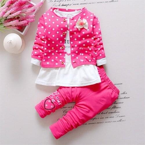 BibiCola Fashion Kid Baby Girls Clothes Set 3pcs children girls clothing set spring autumn tracksuit set for little girl clothes