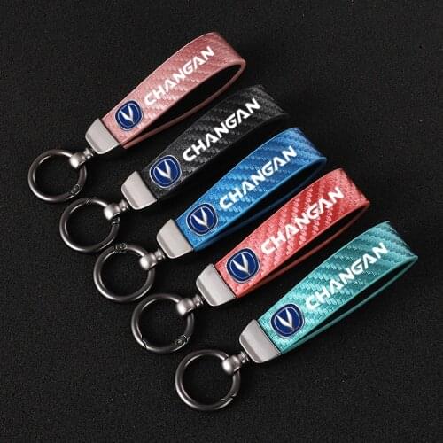 High-end sports customized carbon fiber leather keychain key for Changan cs35 plus CS95 CS85 CS75 CS55 CS35 CS15 f70 Changan car