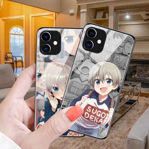 Anime Uzaki Chan Phone Case Glow Luminous Tempered Glass For iPhone 11 12 Pro XR XS MAX 8 X 7 6S Plus SE 2020 12Mini cover
