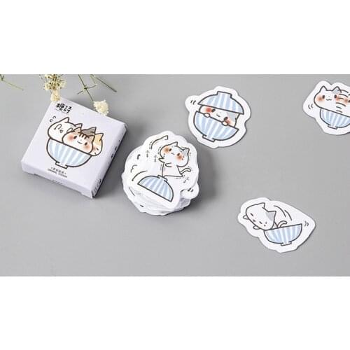 Cat bowl decorative sticker(1pack=45pieces)