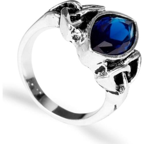 Dongsheng Hot Sale Big Blue Crystal Vintage Finger Rings Silver Color Crystal Brand Jewelry For Women Gifts -25
