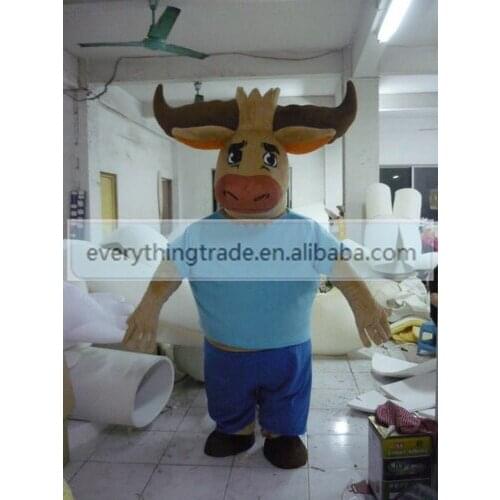Hot sale Foam Cartoon Character Adult cute big mouth cow Mascot Fancy Dress party Costume adult size