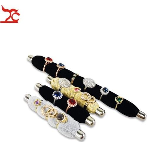 Sponge flocking velvet ring stick jute black & gray velvet jewelry props display stick length 4 colors optional free shipping