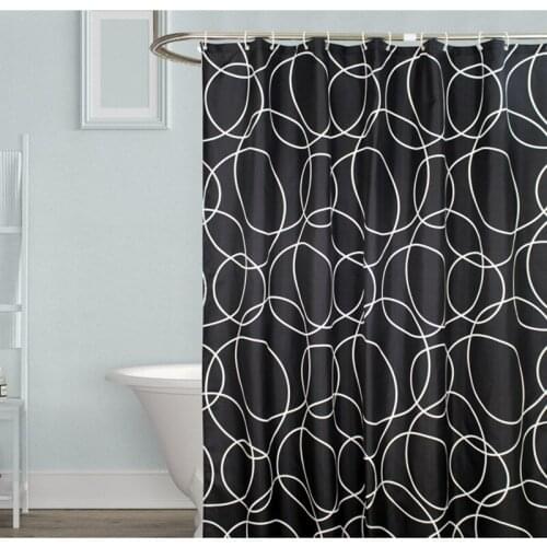 Shower Curtain Black Geometric Circle High-end Hotel Thick Waterproof Polyester Home Bathroom Shower Curtains