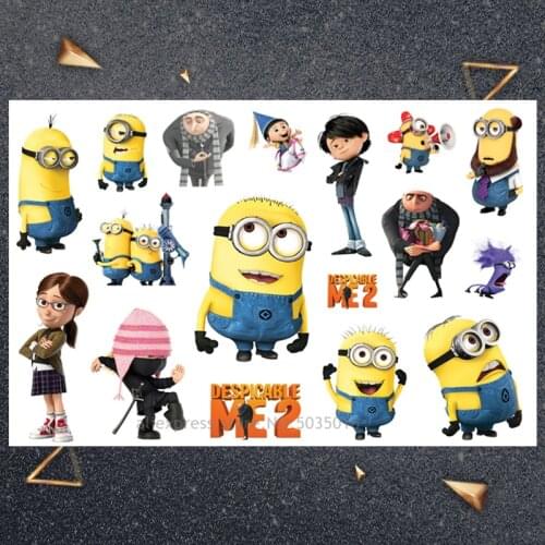 Hasbro Yellow villain Children Cartoon Temporary Tattoo Sticker For Boys Cartoon Toys Waterproof Party Kids Gift