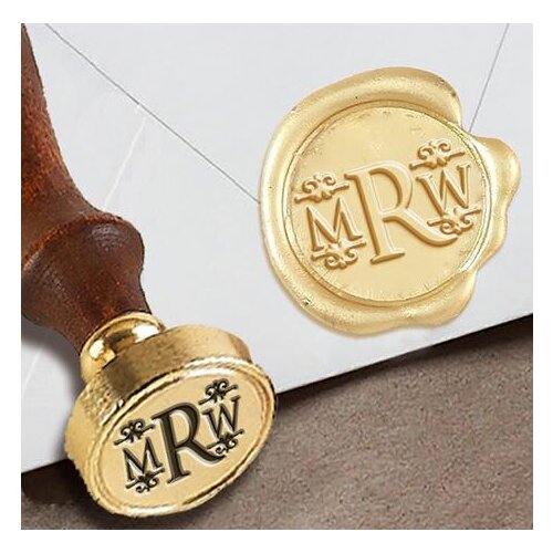 Personalized Monogram 3-Initial Custom Wax Seal Stamp 1" Die- #521 Optimus Princeps with Fleurs