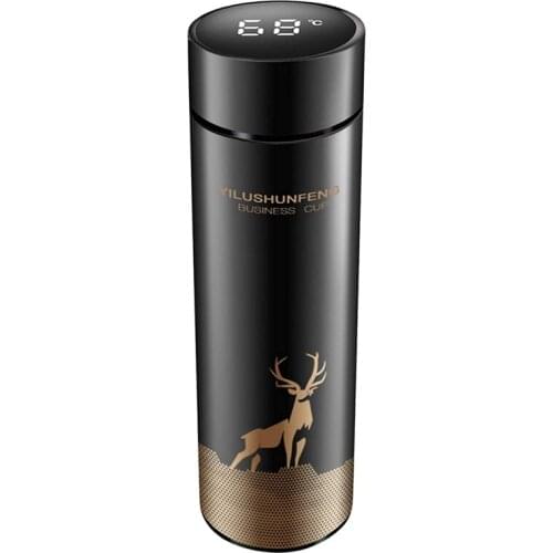 ABSF Intelligent Temperature Display Vacuum Insulated Bottle LCD Contact Screen Stainless Steel Leakproof Vacuum Water Bottle