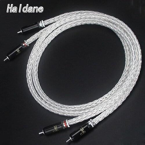 Haldane Pair HIFI 16AG Silve Cable WBT-0102Ag RCA Plug Connecter Interconnector RCA Audio Cable for Amplifier CD Player Speaker
