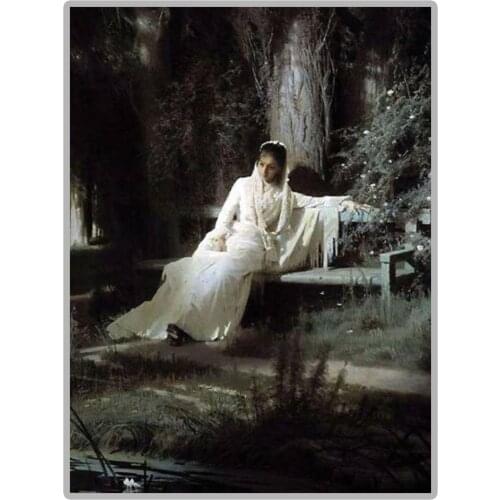 World Famous Painting "Moonlight night by Ivan Kramskoy" 5D DIY Diamond Painting Full Square/Round Diamond Embroidery Sale Decor