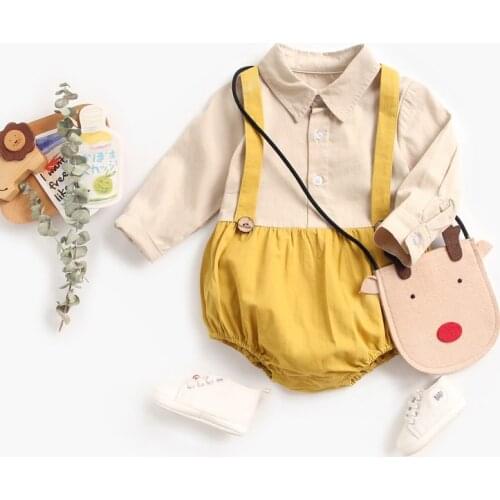Newborn Baby Long Cotton Sleeve Rompers Spring Autumn Baby Girls Clothes Patchwork Romper for Baby Girl Fashion Baby Boys Romper