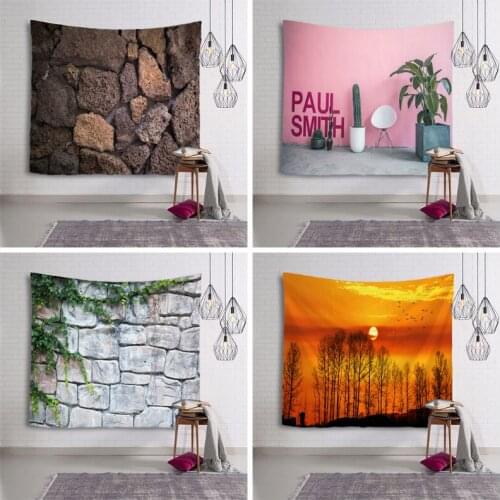 Beautiful Scenery Retro Stone Cactus Tapestry Living Room Bed Room Printing Wall Hanging Wall Art Picnic Mat Multi Print