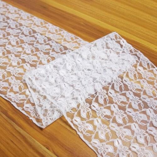 White/Black Lace Table Runner Floral Table Cloth Chair Sash Dinner Banquet Baptism Wedding Party Table Decoration Home Textiles