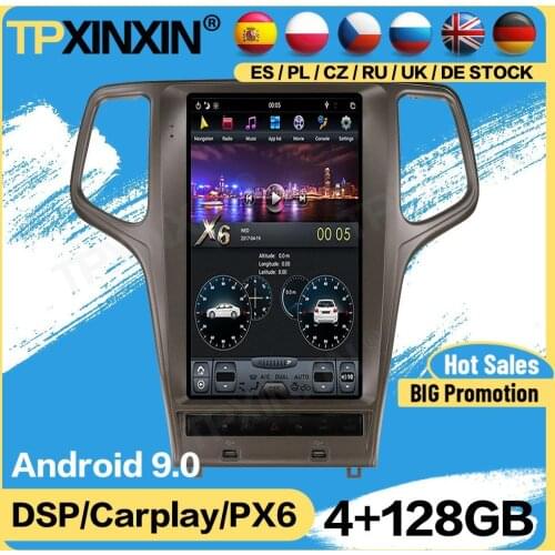Carplay Tesla 128G Radio Android For Jeep Grand Cherokee 2010 2011 2012 2013 2014 2015 2016 2017 2018 2019 GPS Player Audio Unit