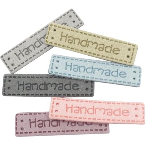 4 Options Small Hand Made Leather Labels for Clothing Gift Hat Sewing Leather Tags Handmade Leather Skin Decorative Tags