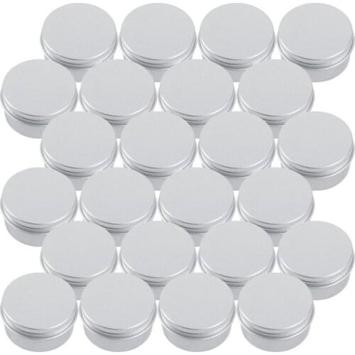 30ml Silver Small Aluminum Round Lip Balm Storage Jar Containers with Screw Cap for Lip Balm, Cosmetic, Candles or Tea(Pack of 2