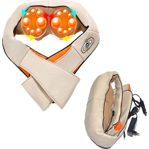Home Car massage belt U Shape Electrical Shiatsu Shoulder Body Neck Massager Back Infrared Heated Kneading Car/Home Massagem