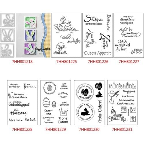 German Words DIY Silicone Clear Stamp Cling Seal Scrapbook Embossing Album Decor