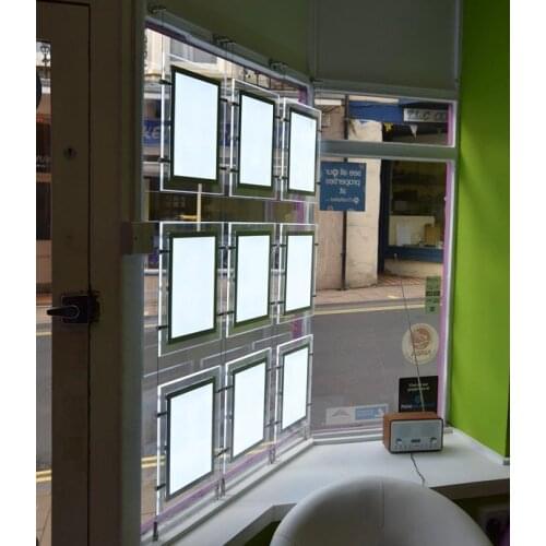 Window led illuminated display acrylic panel A4 light box two sided-Portrait for real estate agent office