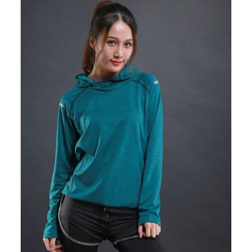 Autumn Thin Women Running T Shirts Gym Fitness Long Sleeves Sweatshirts Yoga Top Female T-shirt Training Hood Sports Clothing