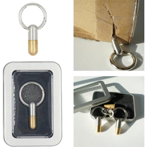 Portable Capsule Cutter Spliter Stainless Steel Keyring Versatile Emergency Cutting Tool for Camping Hiking Backpacking