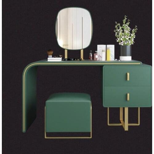 Luxury dressing table leather bedroom high combination Italian minimalist ins makeup table