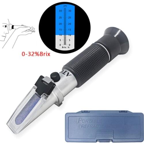 Hand Held Brix Refractometer Sugar Optical 0-32% Hydrometer For Sugar Hand Tools For Sugar Meter Brix Fruit Juice With ATC