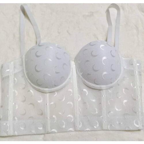 Sexy bra mesh moon jacquard bra tube top sling women short retro small fresh vest underwear bra FP051