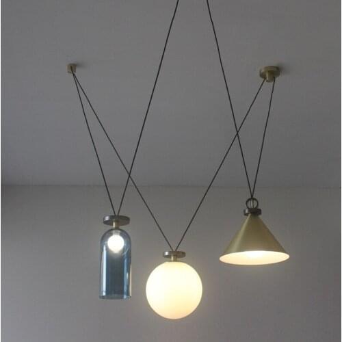 Nordic led glass ball hanging lights lustre pendente chandelier kitchen dining bar bedroom dining room living room