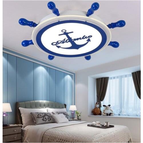 Modern cartoon childrens bedroom ceiling lamp rudder living room design LED ceiling Light Remote dimming