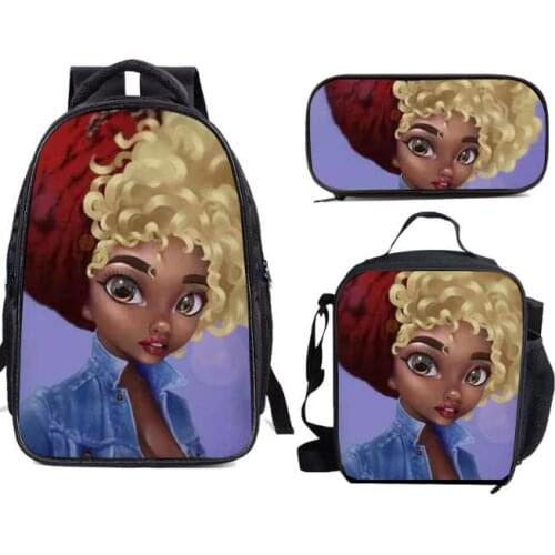 African girls Kids school bag set girls elementary school Mochila 3pcs Lightweight orthopedic boys children cartoon backpack