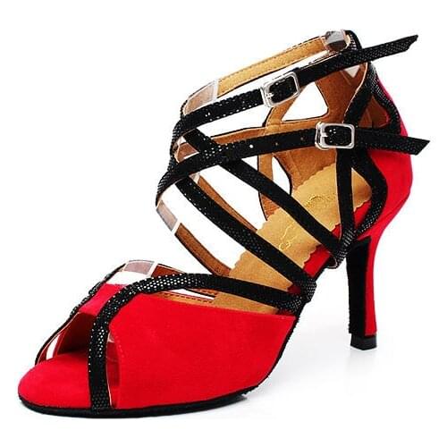 Ballroom Dance Shoes Suede Cowhide Soft Sole Women Wear Non-slip Floor For Girl Latin Jazz Dancing Sneakers QJ1007 Low Discount