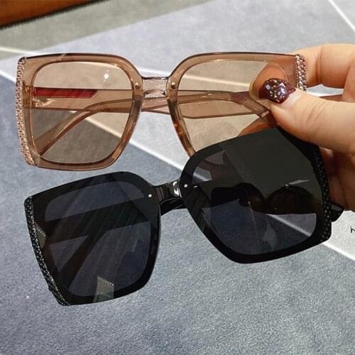 2021 Brand Square Black Shades Glasses Women Luxury Oversized Vintage Summer Style Sun Glasses For Female UV400