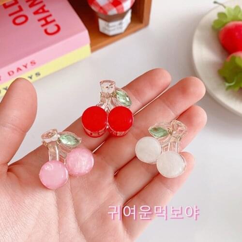 1PC Korean Kawaii Cute Cherry Hair Clip Claw Clamp for Women Girls Kids Hairpin Crab Headband Hair Gift Accessories Headwear