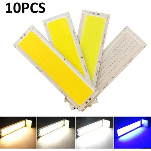 10X 1000LM LED COB Light Strip Panel Lamp DC 12V 20W 120mmx36mm Cool Warm White Blue Floodlight Source Bulbs For DIY Work Light