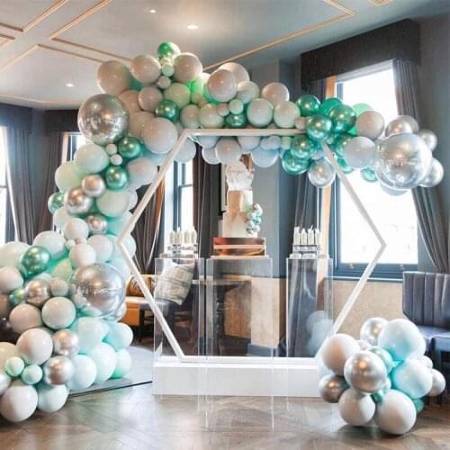 148Pcs Green Blue Silver Balloon Garland Arch Kit Background Balloon for Baby Shower Birthday Valentines Day Wedding Decoration