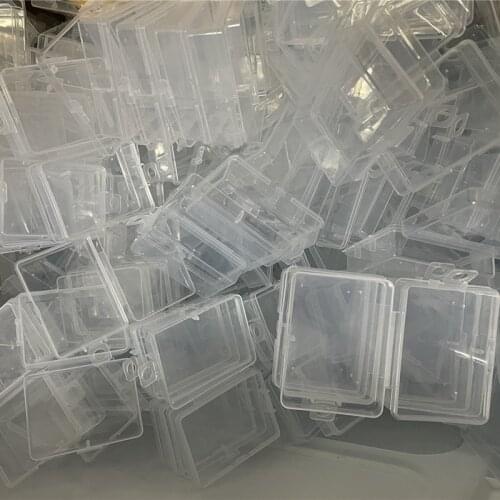 10pcs Clear Plastic Jewelry Storage Box Small Transparent Round Container Portable Square Boxes for Earrings Bracelet Necklace
