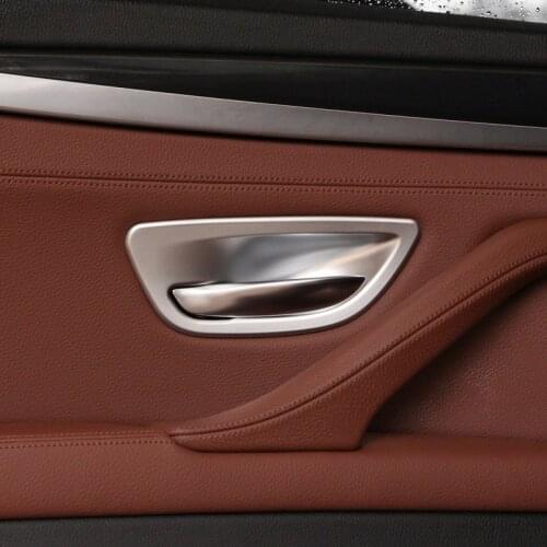 4pcs For BMW 5 Series F10 2011-2016 ABS Chrome Car Interior Door Handle Bowl Cover Trim Accessories
