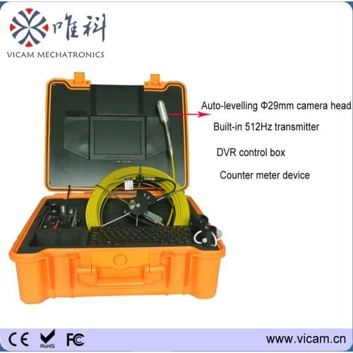 512Hz locator & meter counter & self-levelling & 40m cable waterproof drainage oil and gas pipeline inspection camera V8-1288TC