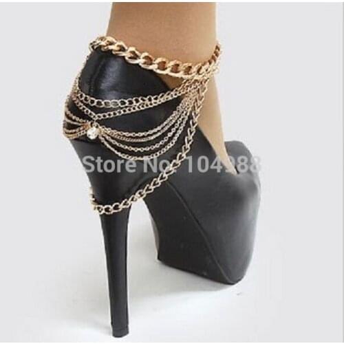FREE SHIPPING New Style A31 Women Fashion Gold colour Ankle Chains Multi-layers Ankle Jewelry 3 Colors