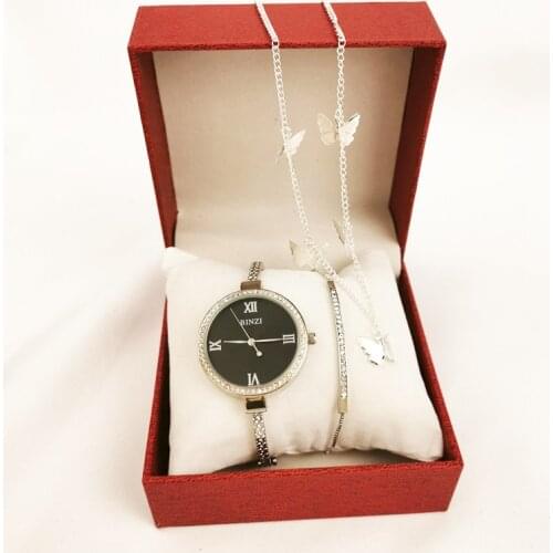 Binzi Brand Women Bracelet Necklace Watches Set Fashion Ladies Wrist Watch Luxury Women Dress Quartz Watch Set Dropshiping