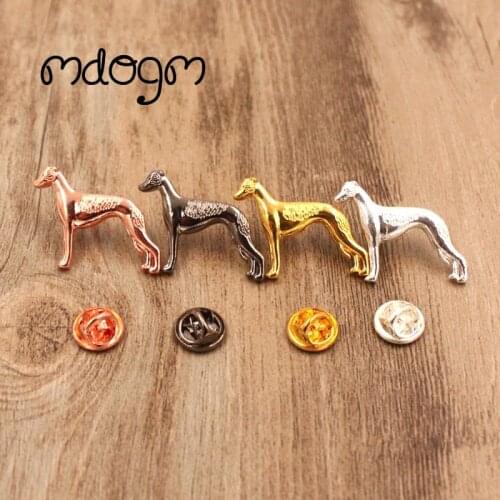 Mdogm Whippet Terrier Brooches And Pins Suit Cute Jewelry Funny Metal Small Father Collar Badges Gift For Male Men B065
