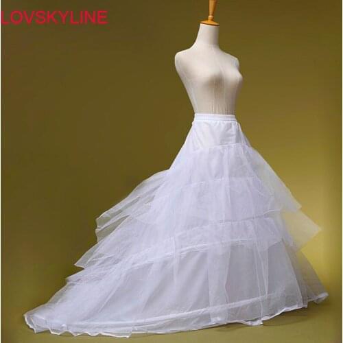 Fast shipping Good price and quality Wedding Gown Train Crinoline Underskirt 3-Layers petticoat