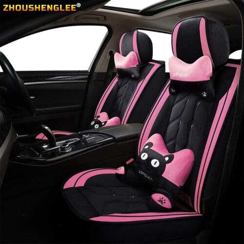 ZHOUSHENGLEE Front Rear Luxury Leather car seat cover For toyota aqua daewoo matiz lanos suzuki ignis w163 w212 dodge nitro lada