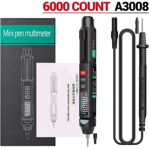 A3008 digital multimeter profesional analog digital 6000 counts smart clamp ammeter professional multimeter sensor pen tester cu