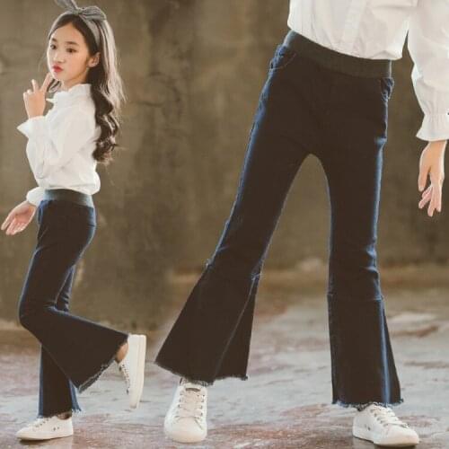 Girls denim pants 2018 autumn clothing teenage girl jeans casual skinny