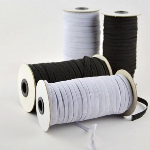 Elastic Band Masks White Black 3mm/5mm/6mm 70/200 Yards High Elastic Flat Rubber Band Waist Band Sewing Stretch Rope DIY Mask