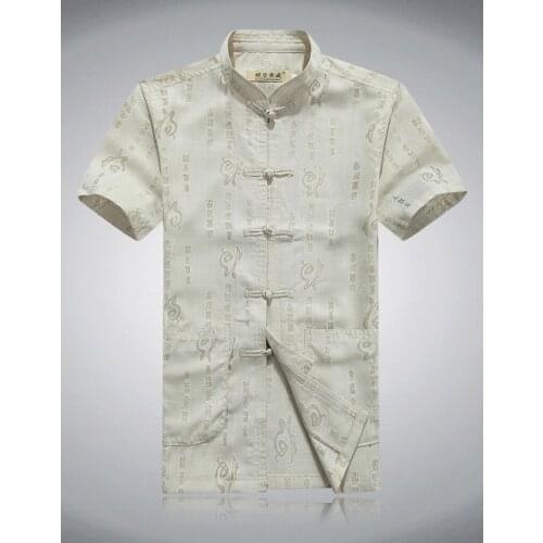 Oriental Element Chinese Traditional Mens Cotton Linen V-Collar Kung Fu Shirts Tops S M L XL XXL 3XL MS062506