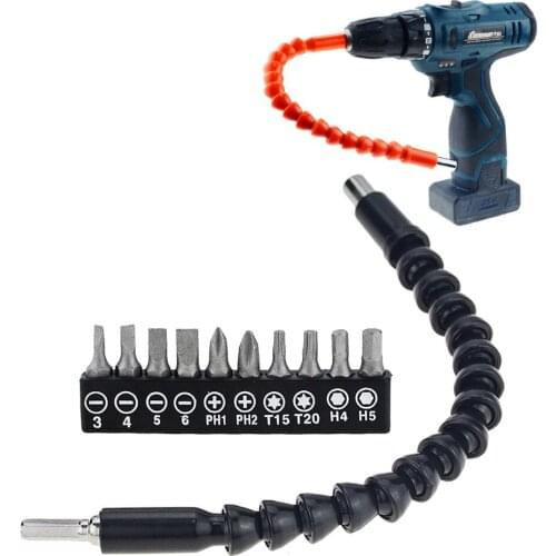 2PCS 290mm Flexible Shaft Tool Electronics Drill Screwdriver Bit Holder Connect Link 3-H5 Hex Shank Extension Snake Bit